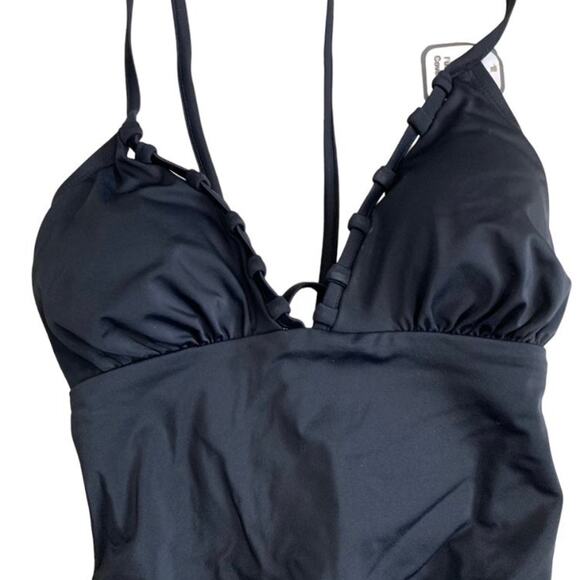 Women's Sz 4-6 One Piece Tankini Swimsuit Padded Lace Back Slimming Control NEW - Picture 2 of 11